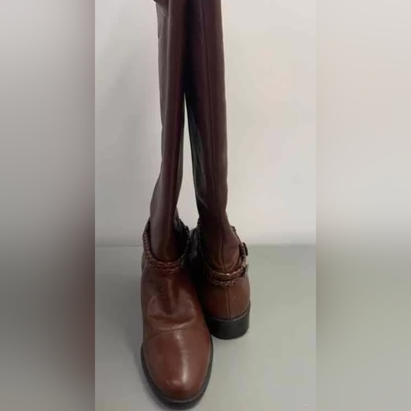 Unisa Women's Pull On Genuine Leather Brown Knee High Boots Size 6.5  Used Excel - Picture 2 of 6